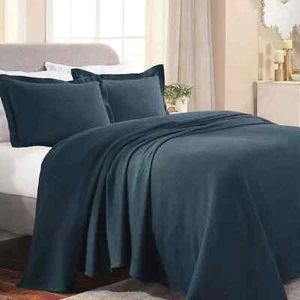 Fleur De Lis Cotton Matelasse Decorative Bedspread and Pillow Sham Set - Picture 1 of 83