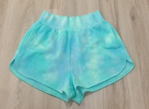 New! Womens (S) Green/Blue- Victorias Secret On Point- Shorts Soft Fleece Lounge - Picture 1 of 7