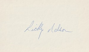 Ricky Nelson Mariners authentic autographed 3x5 card