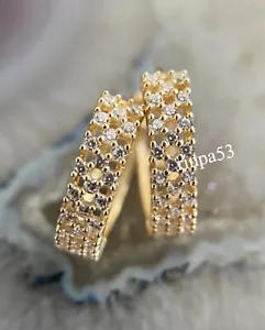 Elegant D/VVS Tester Passing Moissanite Women's Hoop Earring Real In 925 SS - Picture 1 of 8