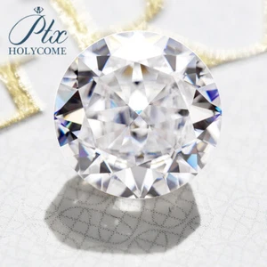 Round Crushed Ice Cut White D Color VVS1 Moissanite Loose Stone With Certificate - Picture 1 of 17