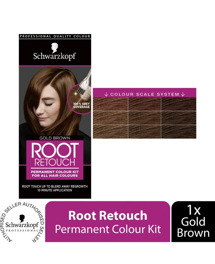 Schwarzkopf Root Retouch Permanent Hair Colour Kit, Gold Brown