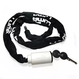 LUMA Enduro 5 Bike Chain Lock with Keys - White Heavy Duty Anti Theft Lock - Picture 1 of 7