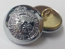 Genuine Royal St Vincent Forces Crown Insignia Silver Buttons 21mm V963 X4