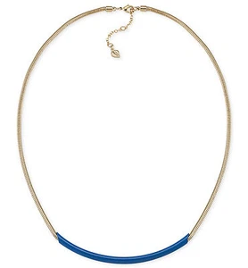 Nuevo Collar CAROLEE Nueva York Barra Tubo Azul Tono Dorado $75 - Imagen 1 de 1