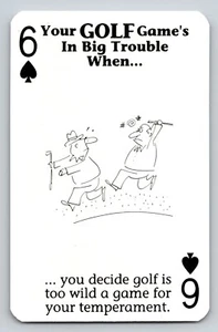 Intercambia tarjeta tu juego de golf está en grandes problemas cuando Dean Vietor Six of Spades Green - Imagen 1 de 2
