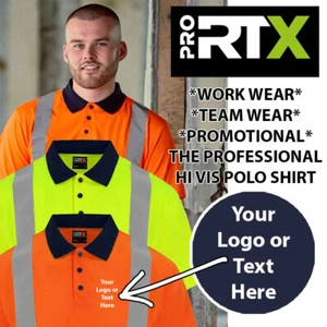 Bestickte personalisierte Arbeitskleidung hohe Sichtbarkeit Hi Vis Hi-Vis Polo Top - Bild 1 von 13