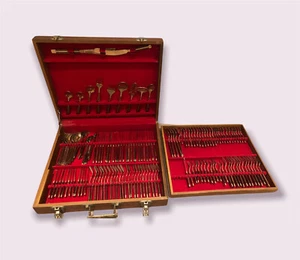 Seltenes 144 teiliges Vintage Besteckset aus Palisander & Bronze. Schöner Zustand - Bild 1 von 12
