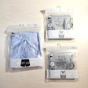 West Loop Womens Bralette with Lounge Shorts Gray Blue 3 Pack Lot S/M - Picture 1 of 6