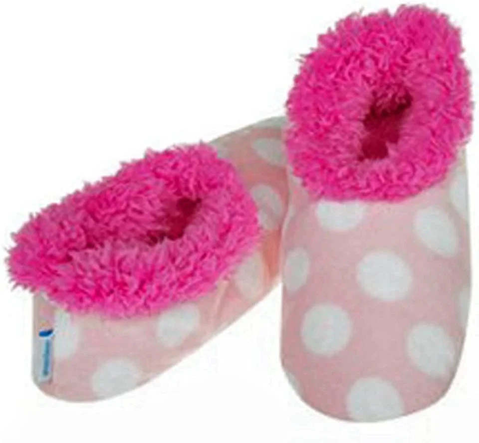 Pantuflas de lana de lunares Snoozies: rosa: talla pequeña (3-4) Foto 1 de 1