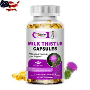 120 Capsules Milk Thistle 1000 mg (Silymarin) w/ Dandelion Root Liver Support