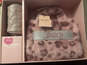 Juicy Couture PINK leopard Mini Tote/barrel Coin Purse Set. New IN Box! - Picture 1 of 5
