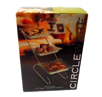 3 Tier Serving 5.5 Tray Cupcake 10" Stand Rack Dessert Platter Carnegie Place - Image 1 of 4