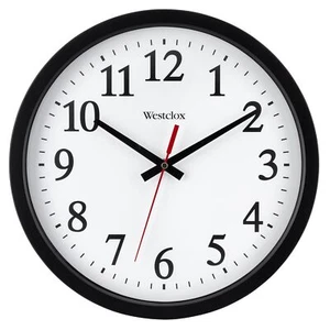14" Round Electric Powered Office Wall Clock Whi - Picture 1 of 5