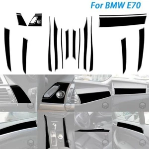 20Pcs Piano Black Interior Trim Engine Start Button Cover For BMW X5 E70 2007-09 - Bild 1 von 13