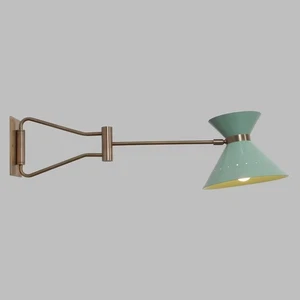 "Mid-Century Style Handmade Brass Articulated Wall Sconce – Single Light" - Picture 1 of 6