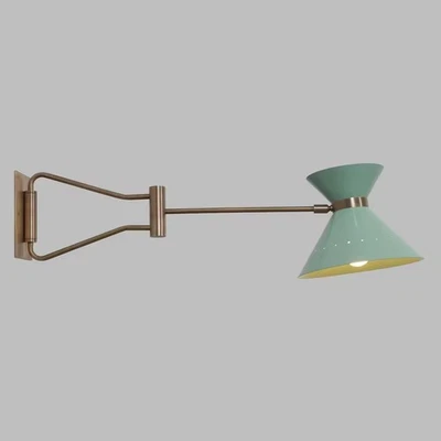 "Mid-Century Style Handmade Brass Articulated Wall Sconce – Single Light" - Image 1 of 4