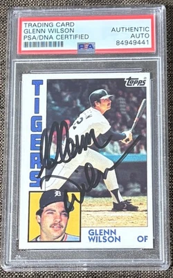 1984 TOPPS BASEBALL AUTOGRAPHED GLENN WILSON CARD #563 PSA/DNA AUTHENTIC AUTO - Image 1 of 2