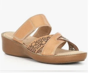NEW Brioso Tan Leather “Jemm” Women’s Sandals Size 10 - Picture 1 of 4