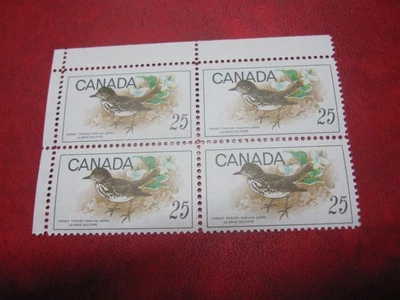 CANADA UNITRADE# 498 25c BIRDS UL BLANK CORNER BLOCK MNH - Image 1 of 2