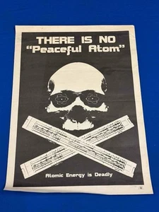 Original c.1970s There Is No "Peaceful Atom" Atomic Energy Activist Poster - Picture 1 of 3