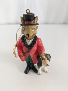 Hunting Equestrian Fox With Hound Ornament Vintage - Picture 1 of 9