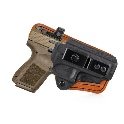 IWB Kydex Leather Hybrid Holster with Comfort Pad for CANIK METE MC9 LS - Image 1 of 4