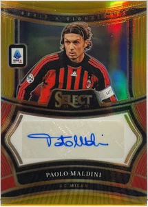 Paolo Maldini 3/10 Autograph Signature Gold Panini Select Serie A 2024/25 - Foto 1 di 2