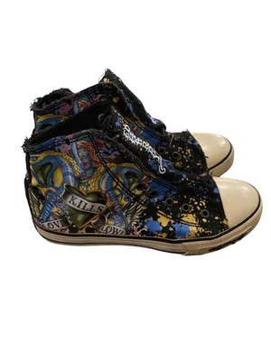 Ed Hardy Women’s Vintage Y2K Laceless Slip On Shoes Love Kills Slowly Size 7 - Image 1 of 4