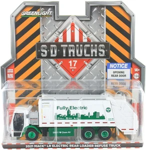 GREENLIGHT,MACK LR Electric garbage truck from New York 2021 with green rims ... - Picture 1 of 1