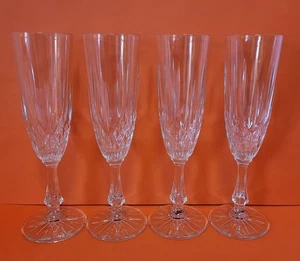 Lot of 4 Anchor Hocking Canfield Clear Champagne Flutes  Crystal 8 1/8” Tall - Picture 1 of 4