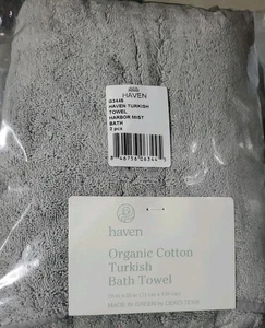2 Haven Bio-Baumwolle Türkische Badetücher Harbor Mist 28" x 55" - Bild 1 von 3