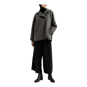 Oska Boiled Virgin Moessmer Wool Gray Knit Jacket 10/12 Lagenlook Minimalist - Picture 1 of 11