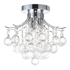 Chrome Three Light Flush Mount from the Princess Collection - Picture 1 of 5