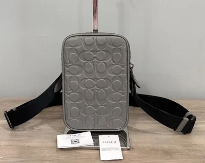 COACH CAJ37 Aden Crossbody Bag In Signature Leather Black Copper/Charcoal Gray - image 1 of 4