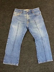 Vintage Mens Levis 517 Boot Cut Jeans 34 x 29 Medium Wash Creased Distressed - Picture 1 of 11