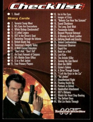 Tarjeta de lista de verificación de películas James Bond 1997 Tomorrow Never Dies #90 (nuevo) Foto 1 de 2