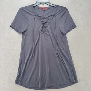 Red by BKE Womens Small Black Short Sleeve Criss Cross Front Shirt - Picture 1 of 16