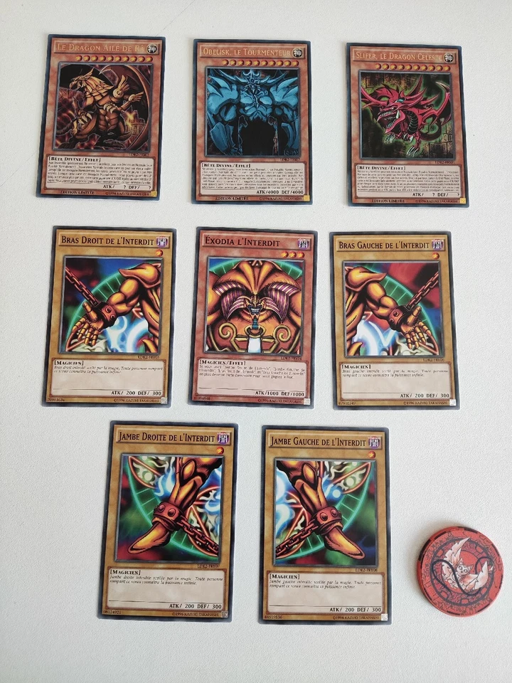 Yu-Gi-Oh! Lot des 5 Parties d'Exodia l'Interdit Complet + 3 Dieux Égyptiens  - Photo 1/1