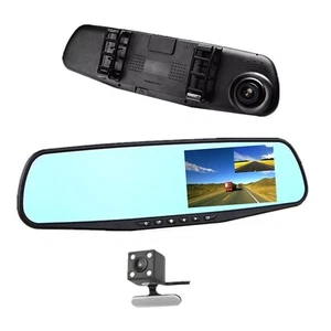 Car DVR Rear View Mirror Video Recroder 4.3" inch Back Up Car Camera Dual Len... - Picture 1 of 9