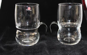 Pair Vintage Iittala Finland Paula Hot Drink Tea Latte Glasses Jorma Vennola - Picture 1 of 4