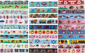 1m Webband 16mm * diverse Motive * Farbenmix * Aplikation Borte Bänder Dekoband - Bild 1 von 48