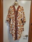CATO Size Large Open Front Multicolored Floral Kimono Style Cover Up