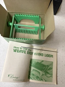 Vintage Green Weave Easy Hand Loom Made For Bandwagon Inc Original Box 1971 - Bild 1 von 6
