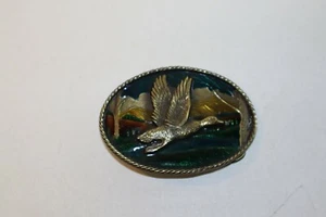 Hebilla de cinturón Flying Goose 1980 vintage Great American Buckle Co EE. UU. H471 esmaltada - Imagen 1 de 3