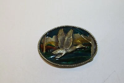 Vintage 1980 Flying Goose Belt Buckle Great American Buckle Co USA H471 Enameled - Image 1 of 3