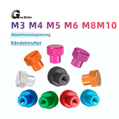 Rändelmutter M3/4/5/6/8/10 Hohe Form Raendelmuttern Rundmutter für Kamerastativ - Bild 1 von 4