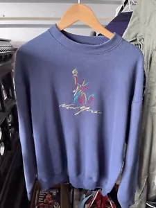 Vintage 90s New York City NYC Big Apple Twin Towers Crew neck Sweatshirt NY - Picture 1 of 5