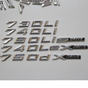 Chrome Trunk Letters Emblem for XDrive 740i 740Li 745Li 750i 750Li 760i 760Li - Picture 1 of 11