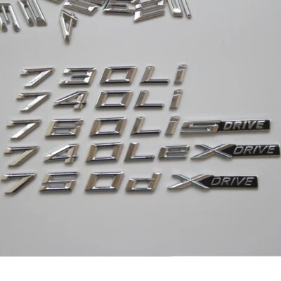 Chrome Trunk Letters Emblem for XDrive 740i 740Li 745Li 750i 750Li 760i 760Li - Image 1 of 4